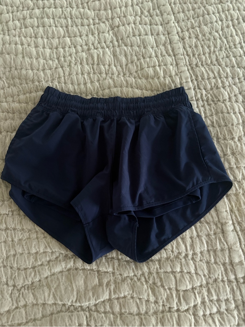 aerie Navy Blue Athletic Running Shorts with Elastic Waistband